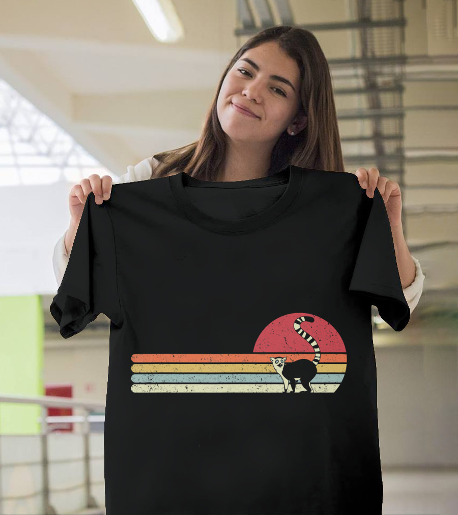 Lemur Vintage Sunset Stripe T-Shirt