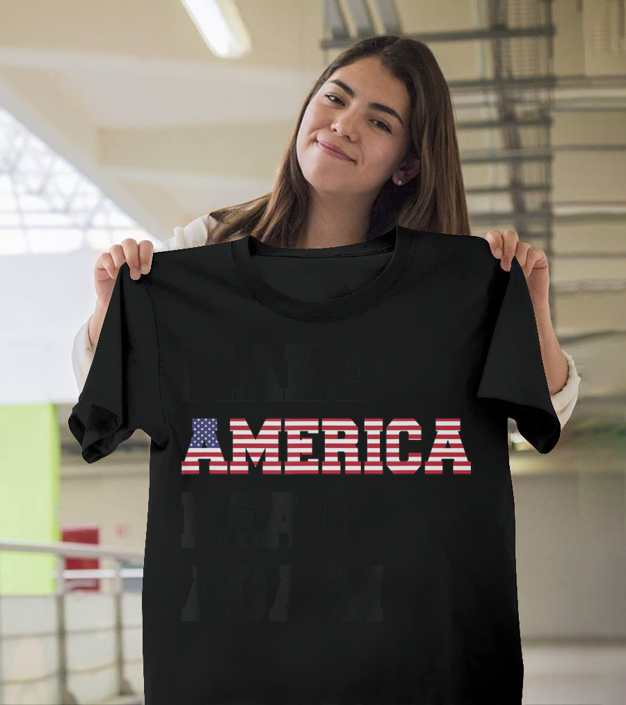 Make America Read Again Funny Libra USA Flag T-Shirt
