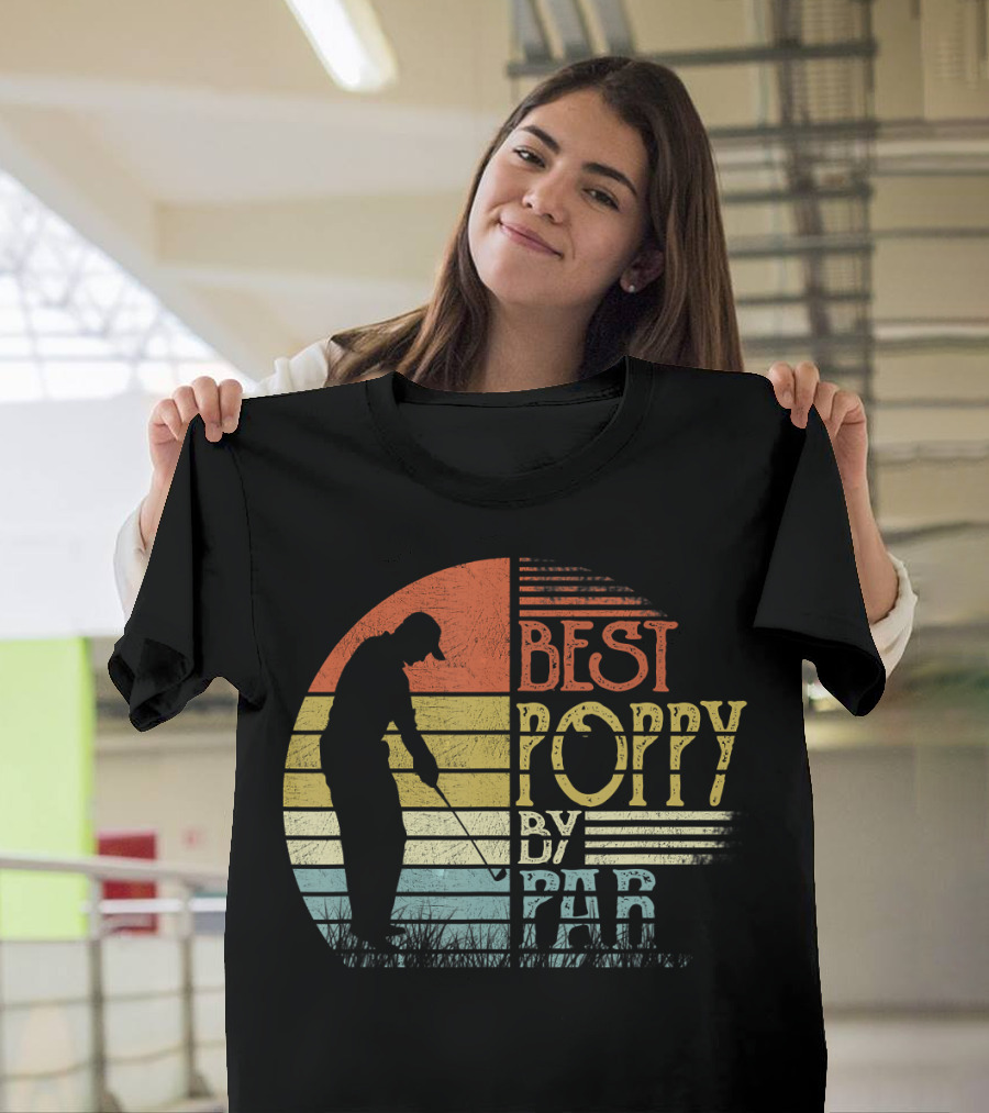 Mens Best Poppy By Par Vintage Golf T-Shirt
