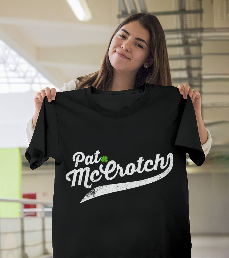 Pat McCrotch Funny Irish Name Clover Motif T-Shirt