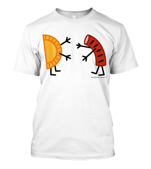 Pierogi And Kielbasa Friendly Food Hug Wholesome Cartoon Characters Embrace T-Shirt