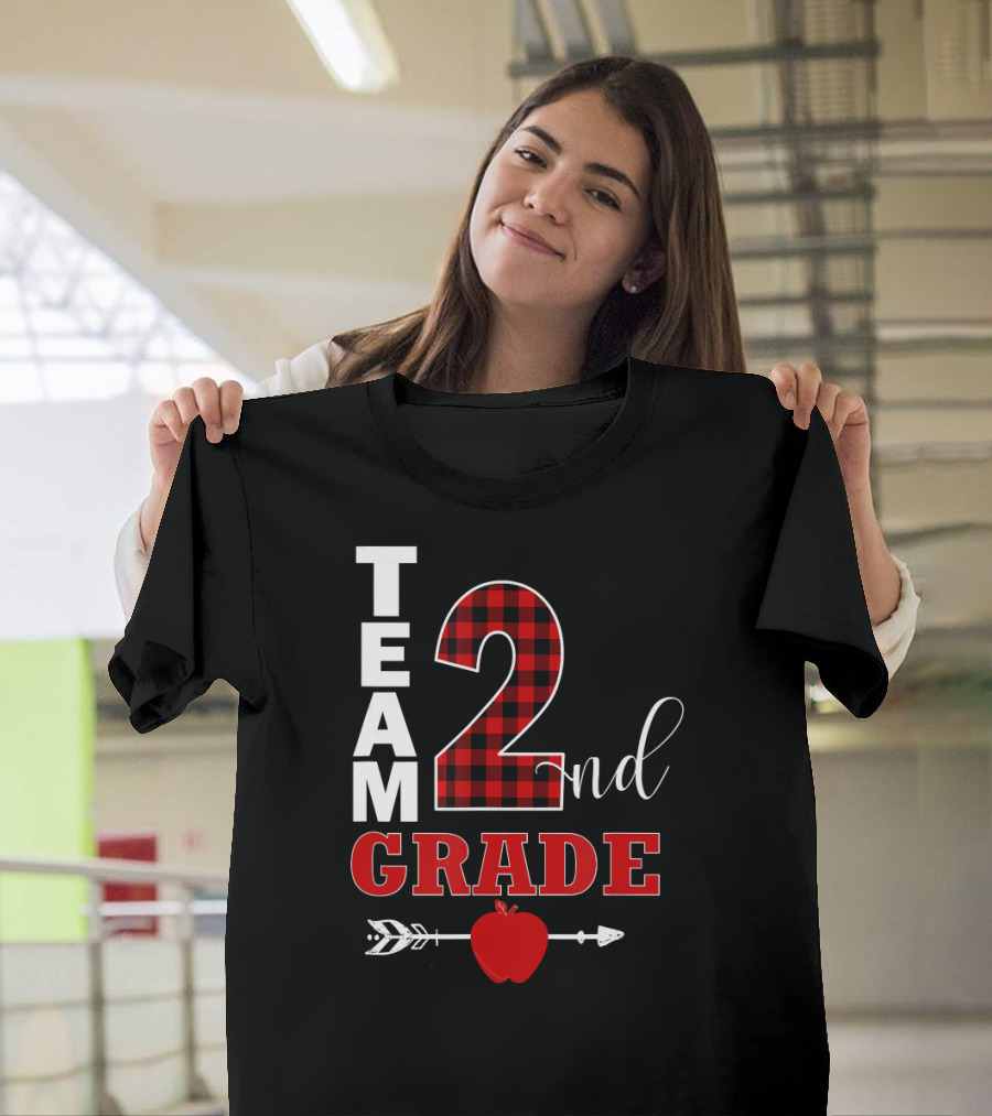 Team 2nd Grade Lumberjack Plaid Teacher T-Shirt