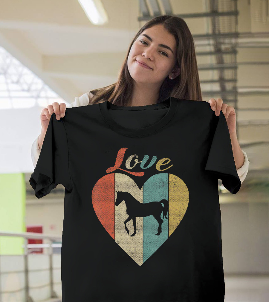 Love Cute Horse Beautiful Heart T-Shirt