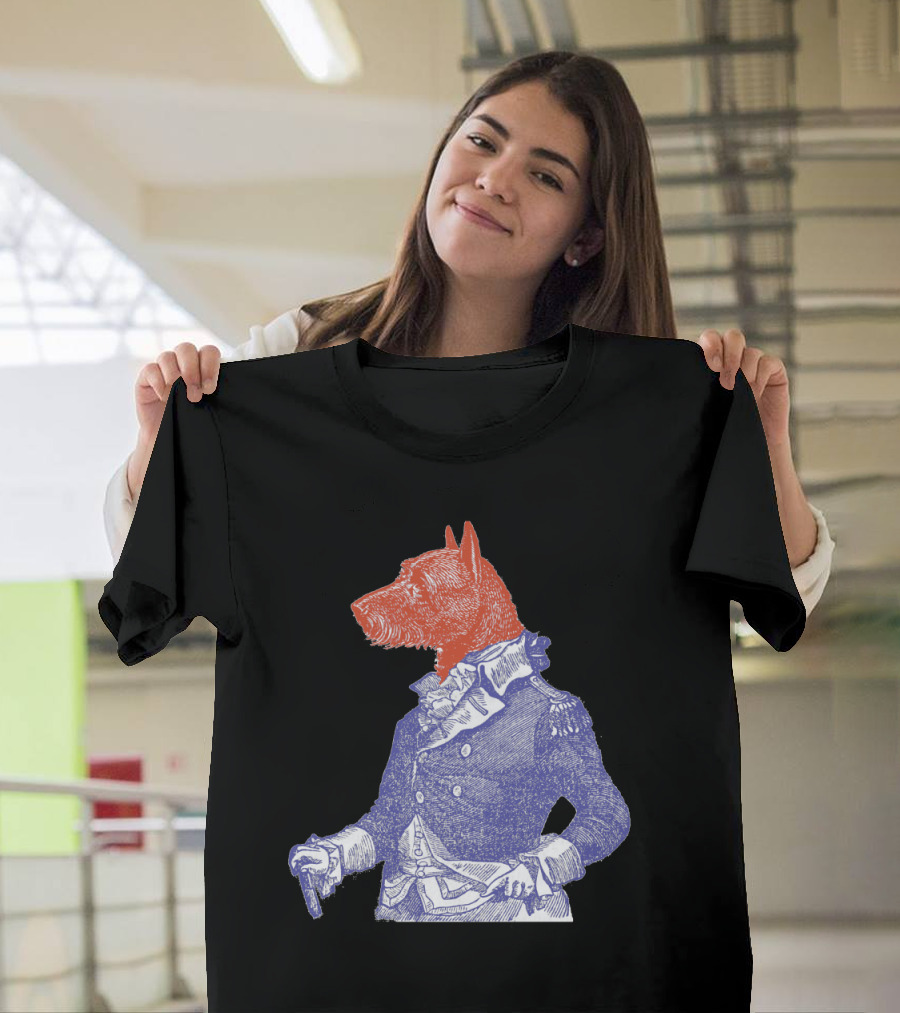 General Dog in Historical Military Attire T-Shirt