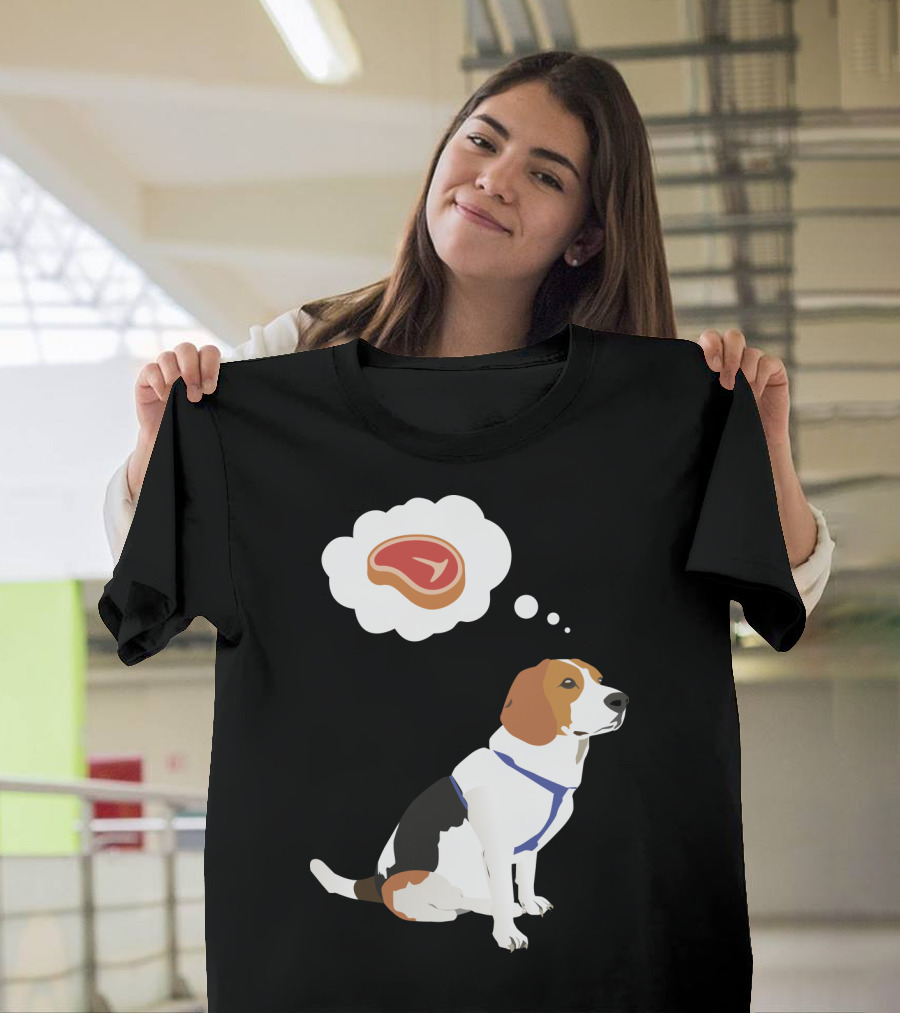 Beagle Dog with Steak Dream in Thought Bubble T-Shirt