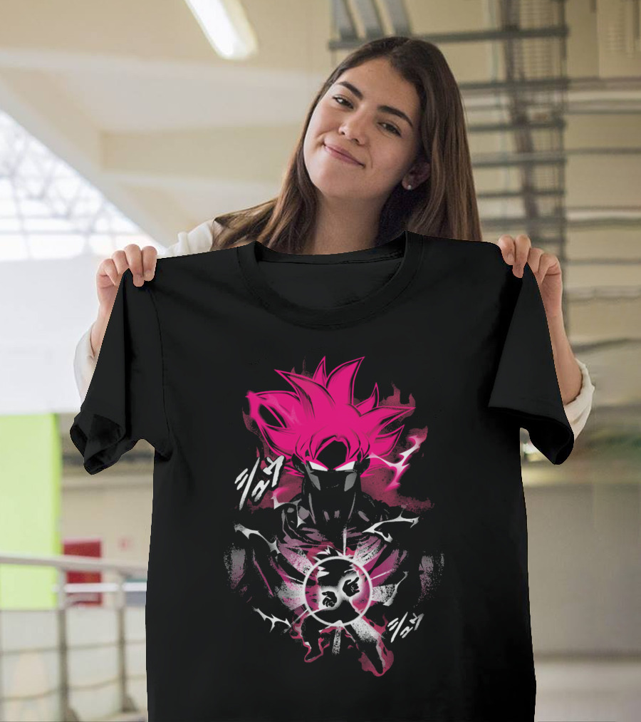 Attack of the Saiyan Pink Hair Power Energy Aura T-Shirt