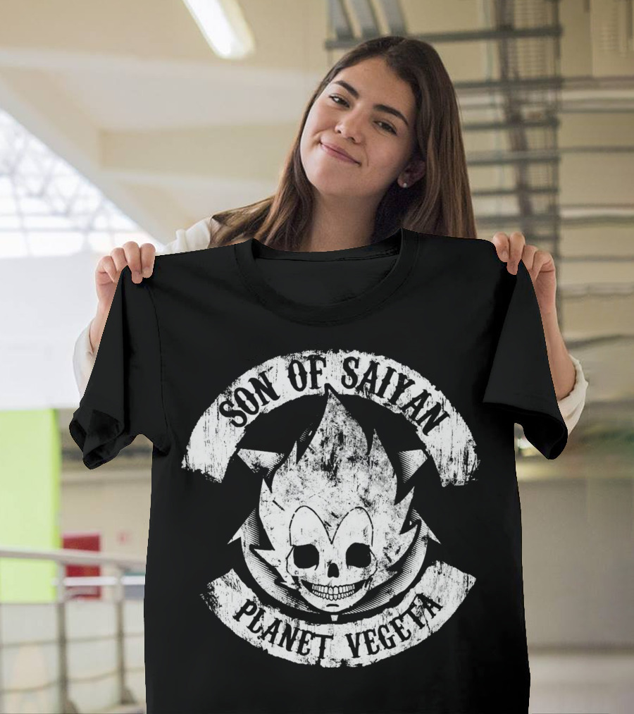 Son Of Saiyan Planet Vegeta Skull Emblem T-Shirt