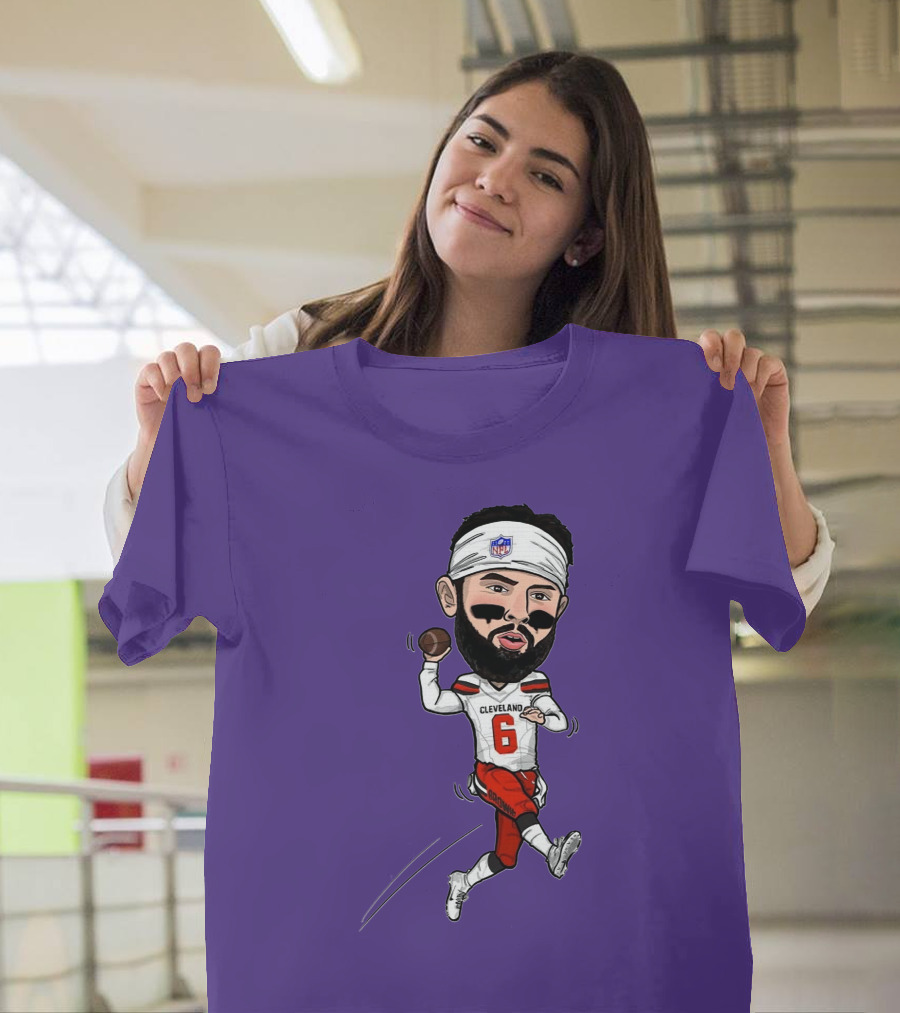 Baker Mayfield Cleveland Browns Football Cartoon Player Number 6 T-Shirt