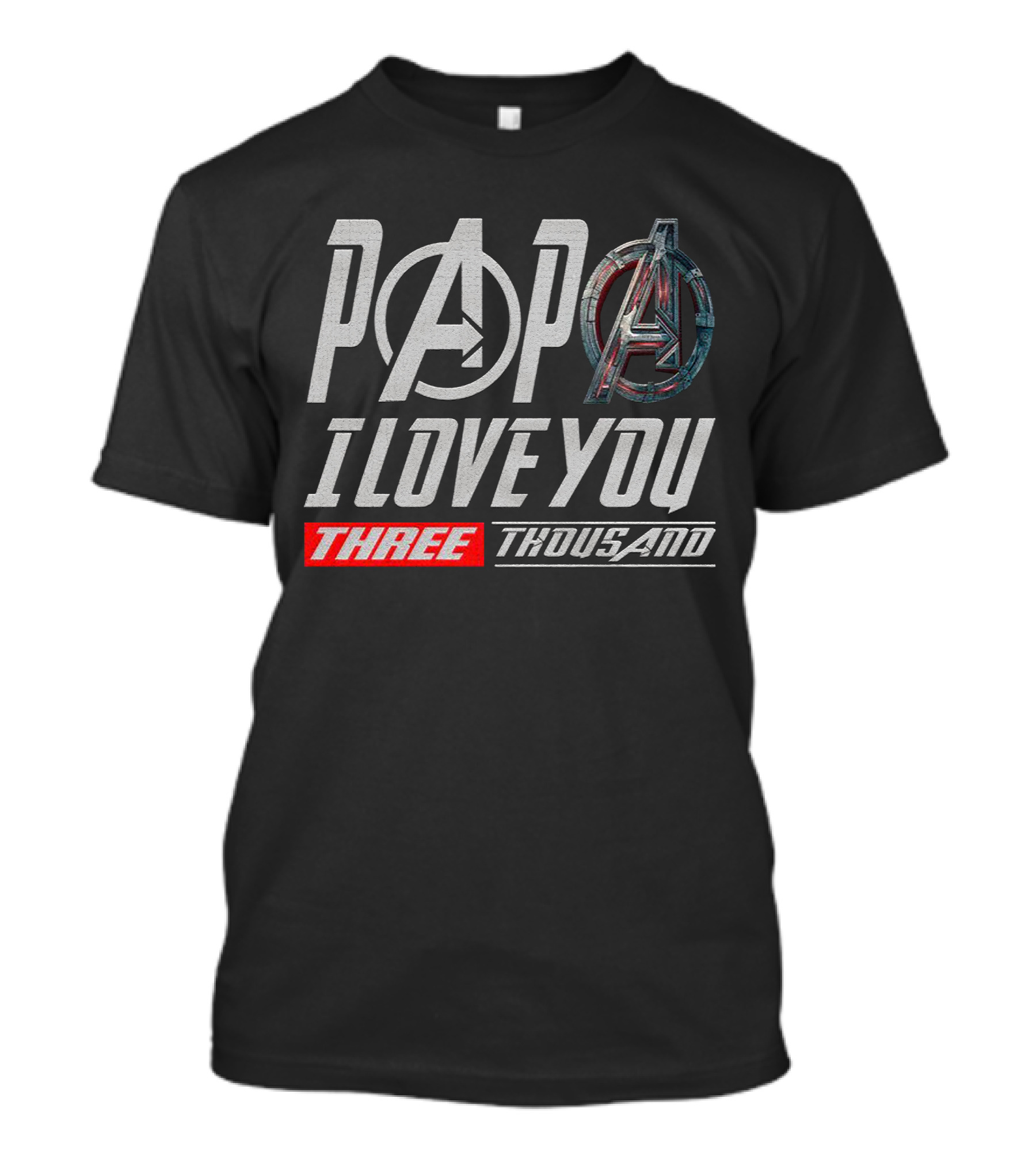 Papa I Love You 3000 Avengers Symbol Stark Fan Kids Three Thousand T-Shirt