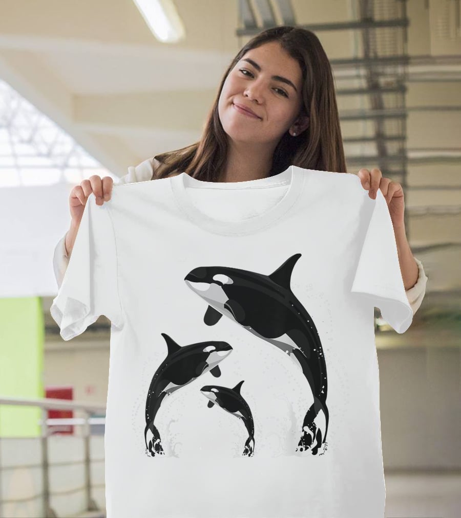 Killer Whale Jumping Orca Splash Trio T-Shirt