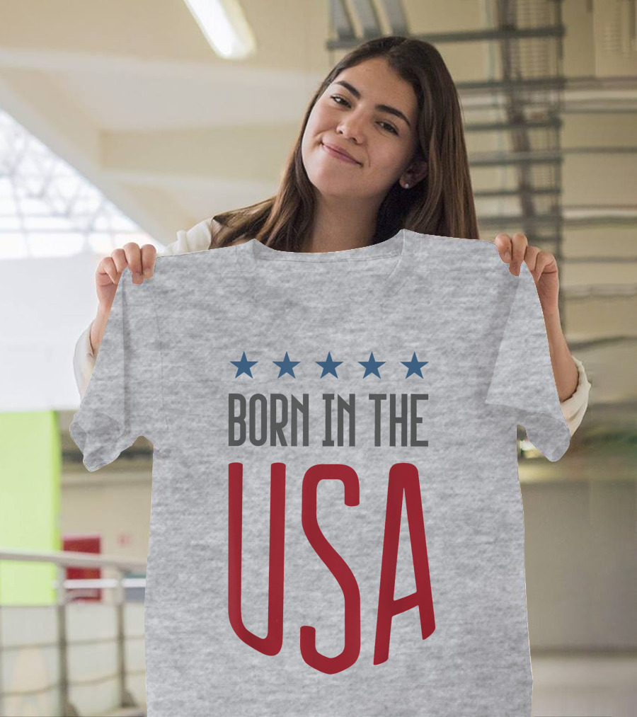 Born In The USA Patriotic Stars Banner T-Shirt