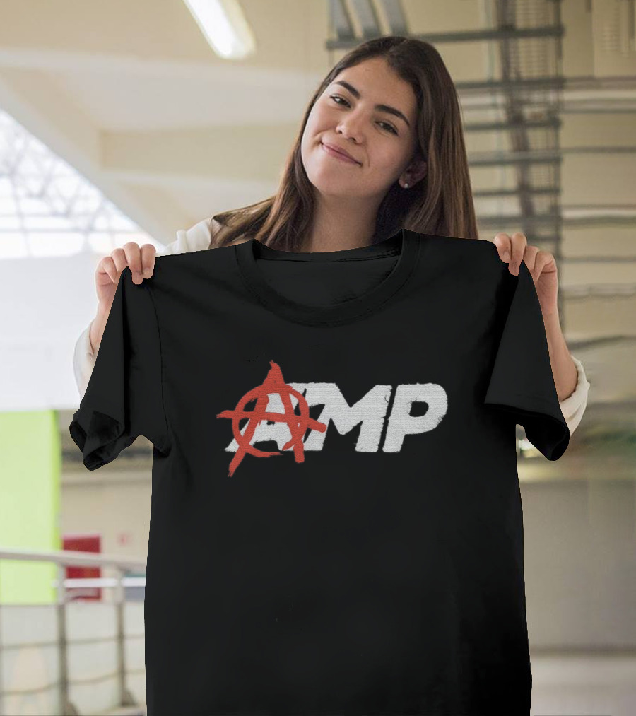 Anarchy Symbol with AMP Text T-Shirt