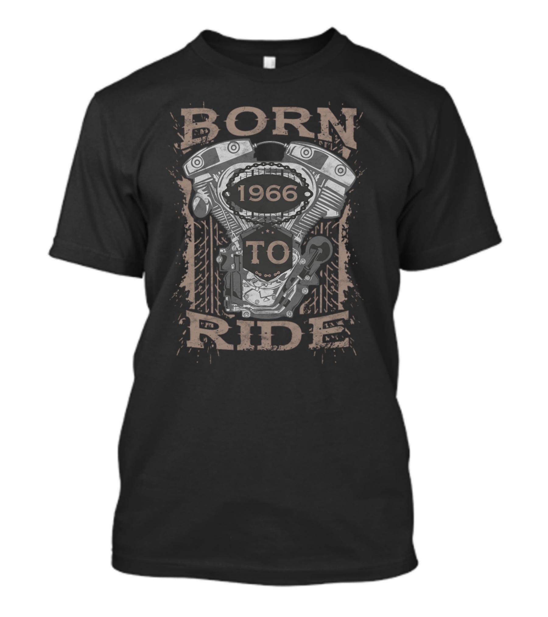 Born To Ride Motorcycle Biker 1966 Engine T-Shirt