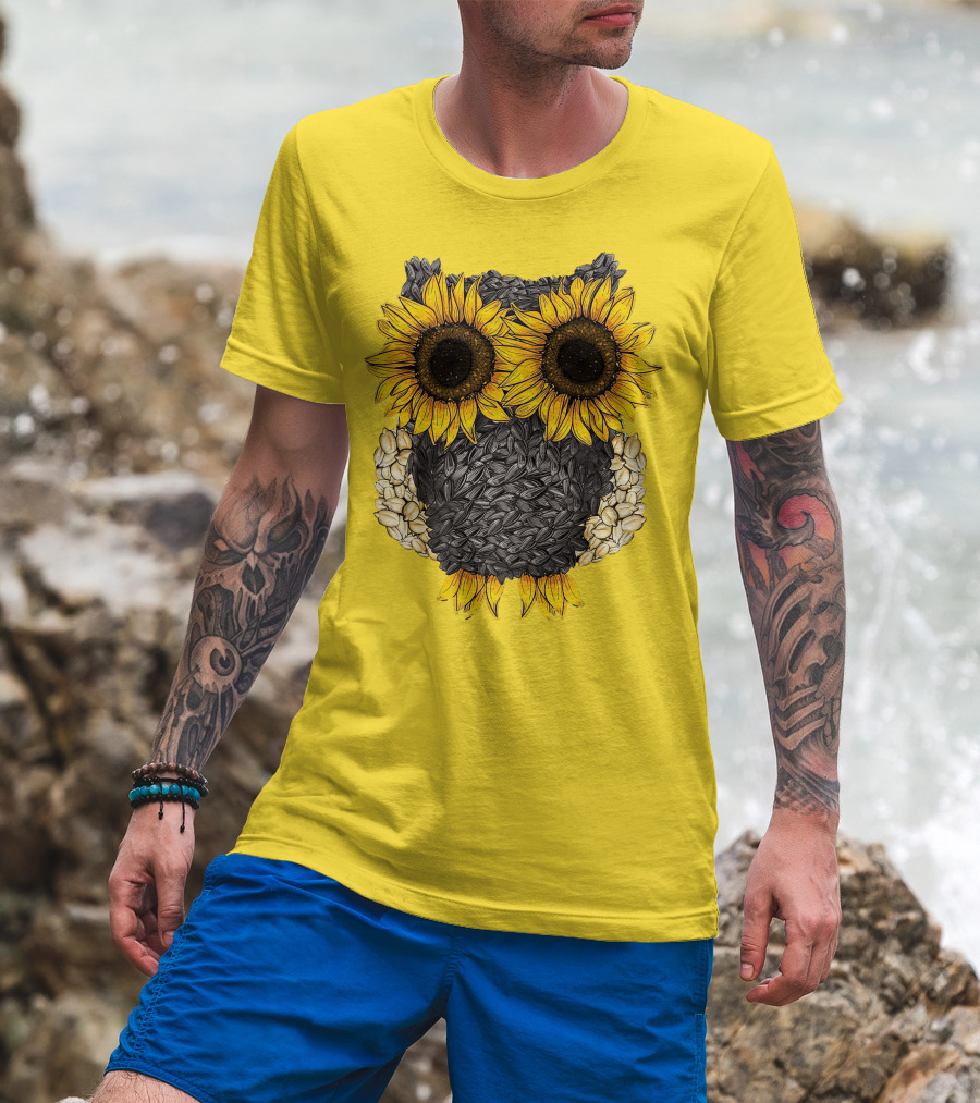 Sunflower Sunflower Owl Owl Sunflower Sunflower T-Shirt