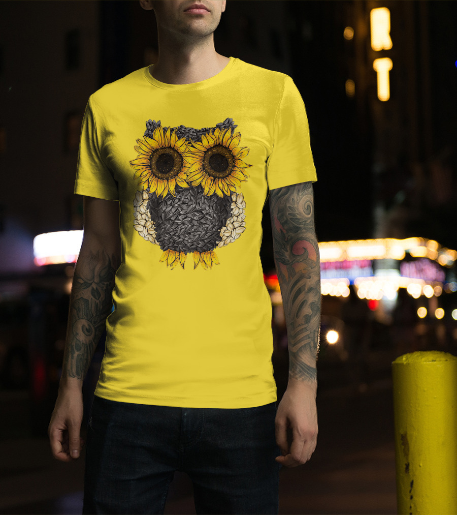Sunflower Sunflower Owl Owl Sunflower Sunflower T-Shirt