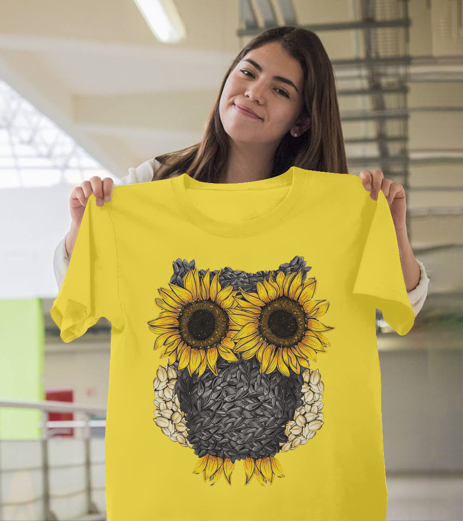Sunflower Sunflower Owl Owl Sunflower Sunflower T-Shirt