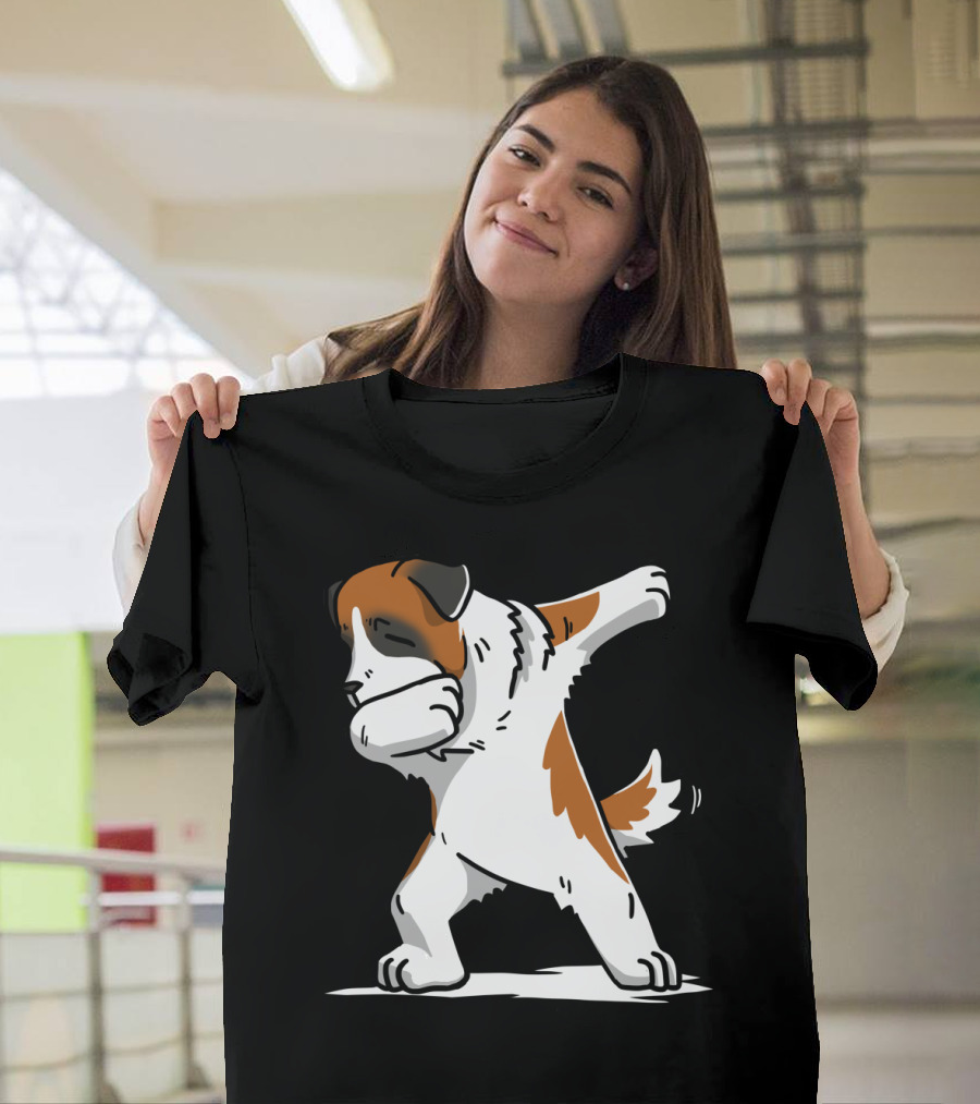 Saint Bernard Dab Dance Dog in Dabbing Pose Fun T-Shirt