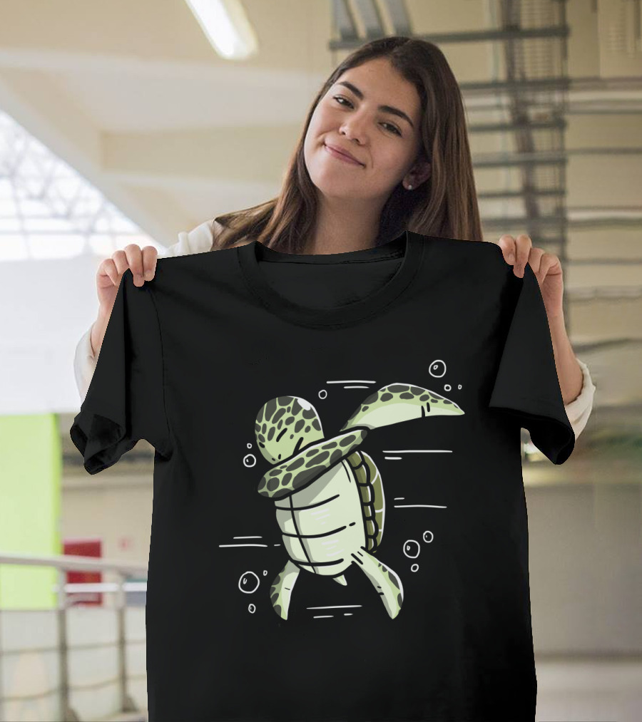 Turtle Dabbing Dance Move with Dog Dab Influence T-Shirt