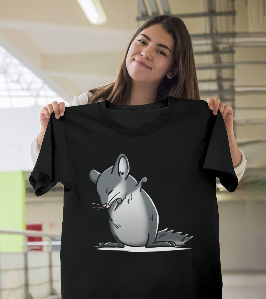 Dabbing Chinchilla Dab Dance Move Fun Graphic Animal Pose T-Shirt