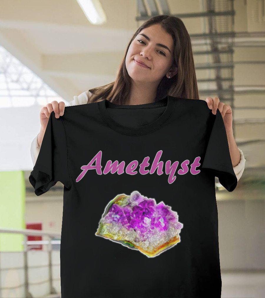 Amethyst February Birthstone Crystal Purple Mineral T-Shirt
