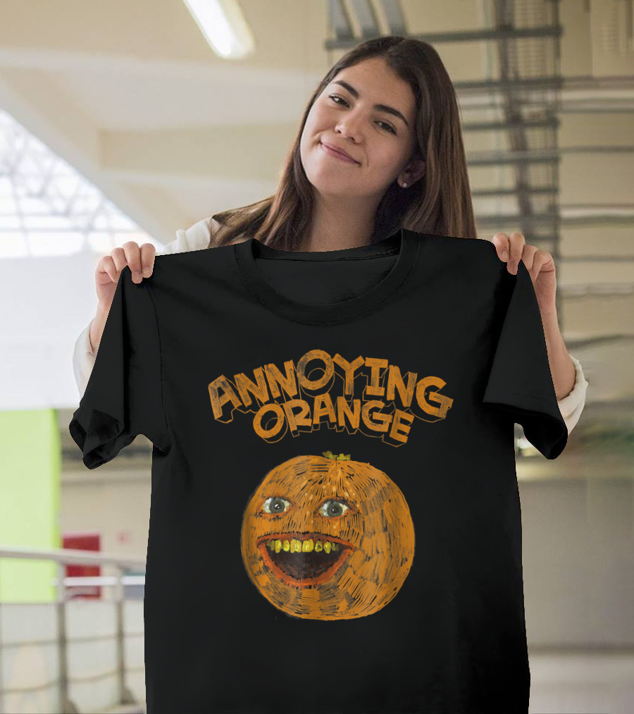 Annoying Orange Hand Drawing Funny Face T-Shirt