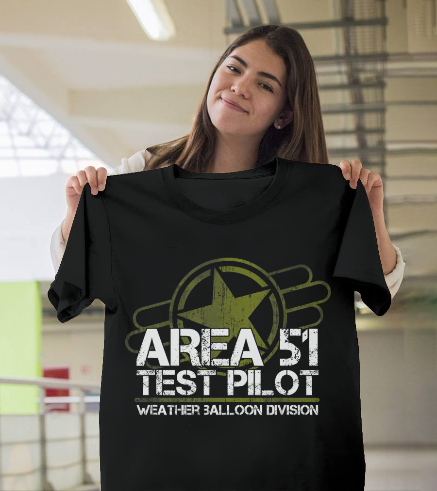 Area 51 Test Pilot Weather Balloon Division Star T-Shirt