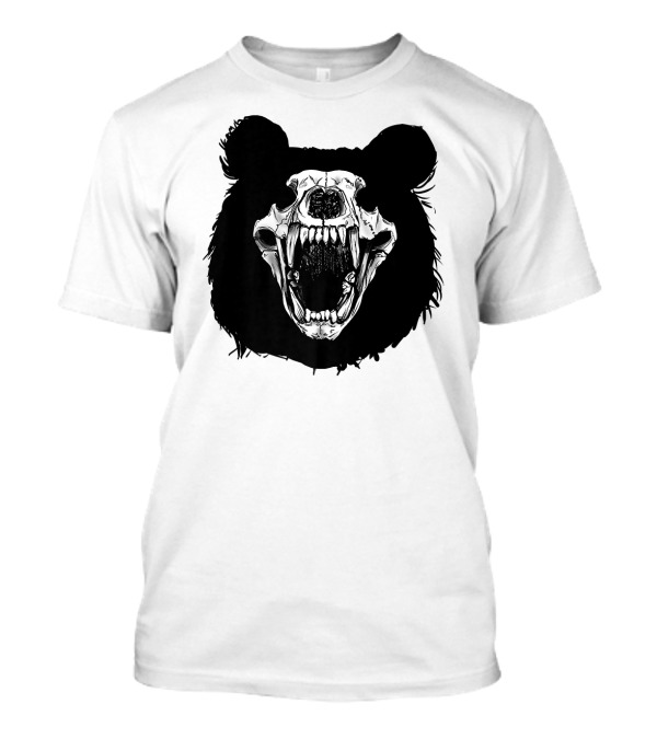 Bear Skull Shadow Outline Outdoor Hunting Skull T-Shirt