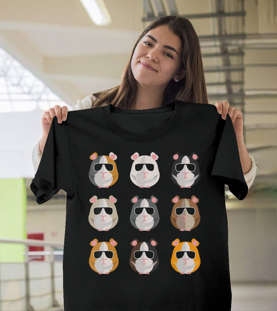 Guinea Pigs with Sunglasses Cool Pets Small T-Shirt