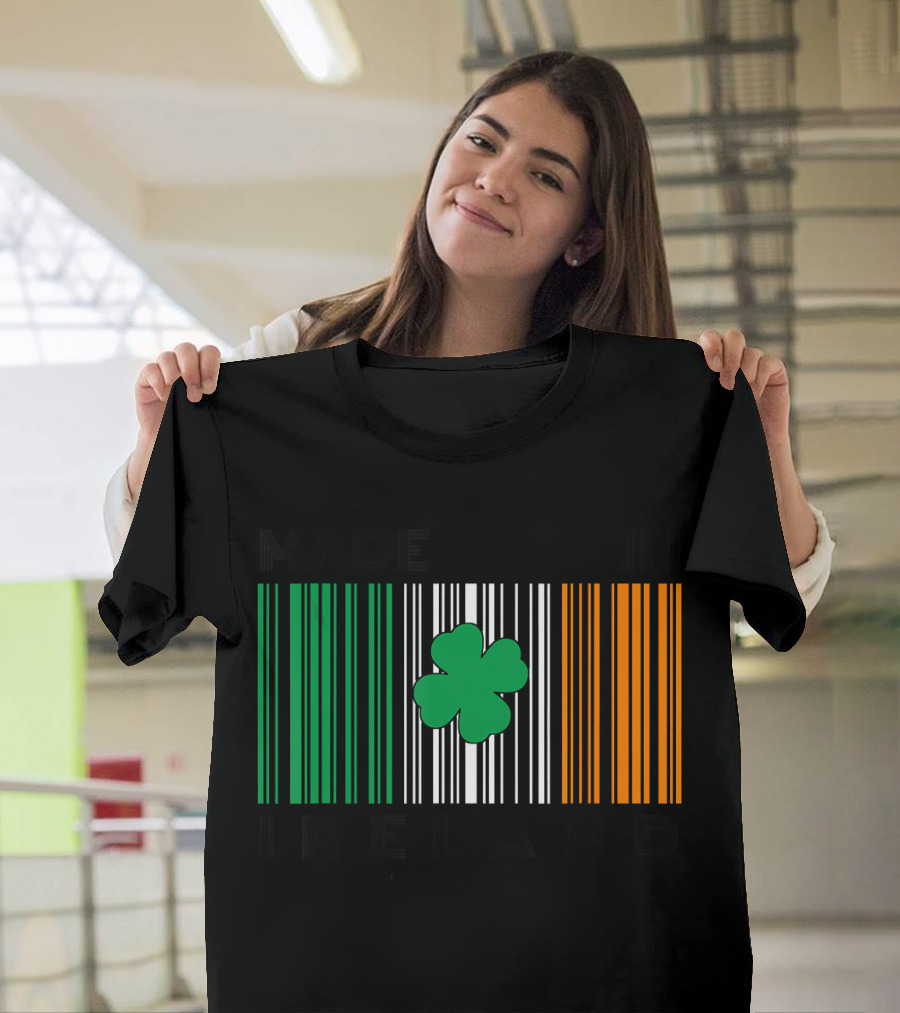 Made in Ireland Shamrock Barcode T-Shirt
