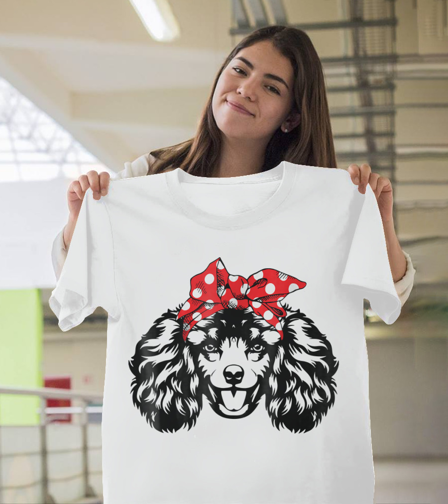 Cool Poodle Dog Lover Bandana T-Shirt