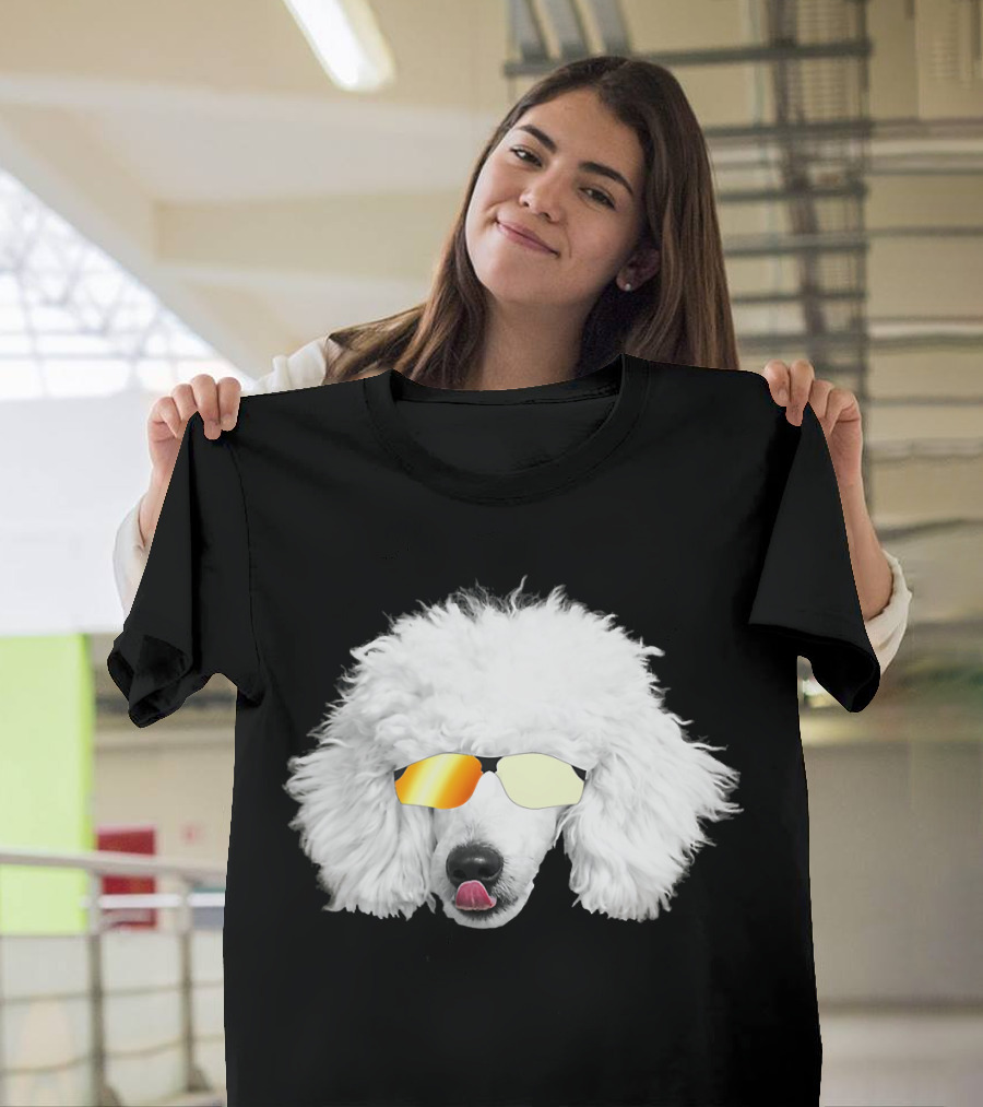 Cute White Poodle Sunglasses Fun T-Shirt