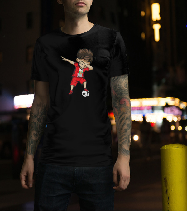 Dabbing Soccer Boy Peru Jersey Dab Pose Football T-Shirt