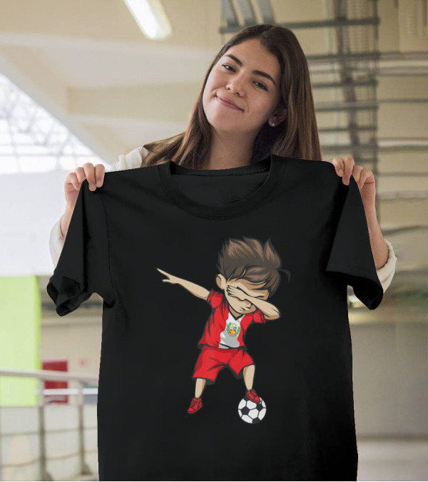 Dabbing Soccer Boy Peru Jersey Dab Pose Football T-Shirt