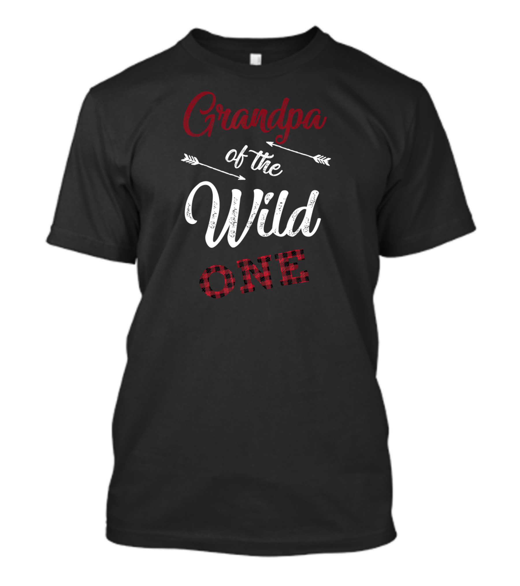 Grandpa Of The Wild One First Birthday Plaid T-Shirt