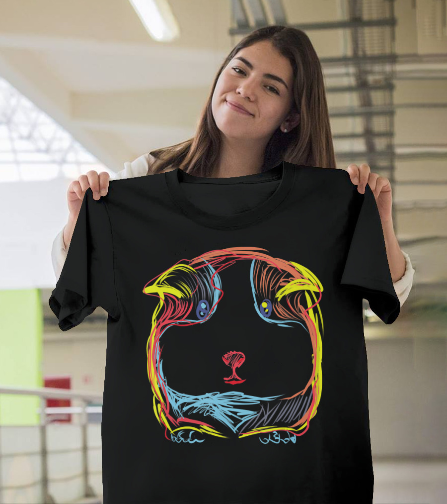 Guinea Pig Doodle Art Colorful Guinea Pig Clothes T-Shirt