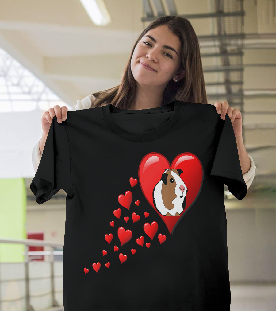 I Love My Guinea Pig Hearts Domestic Red Heart T-Shirt