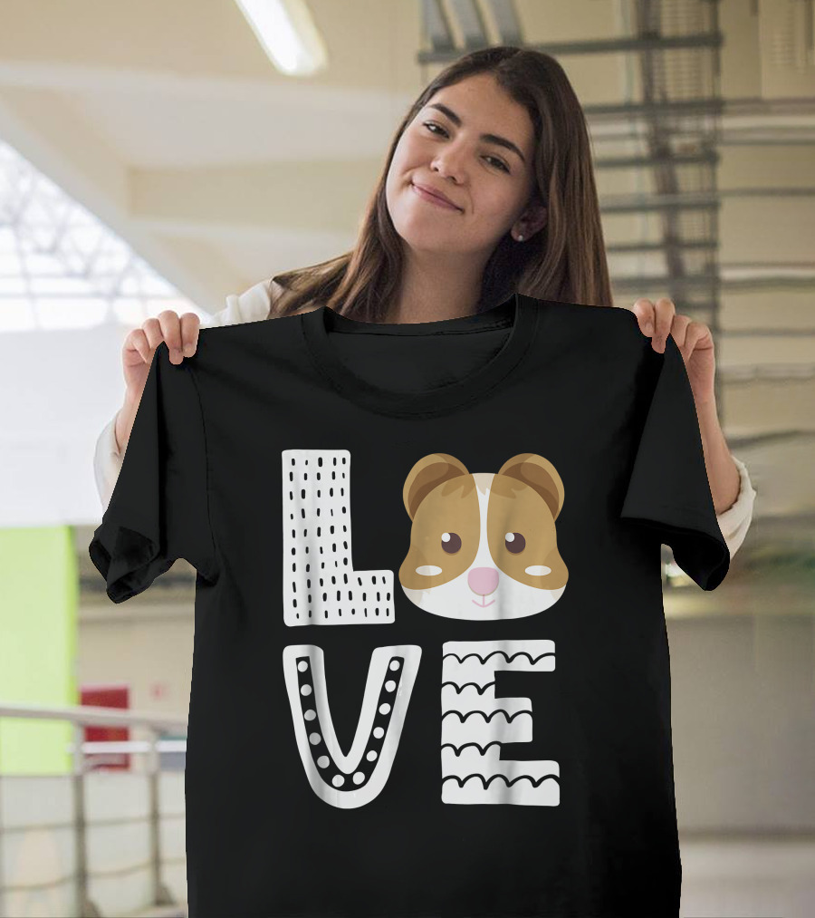 L O V Guinea Pig Face I Love My Guinea Pig Guinea Pig Love T-Shirt