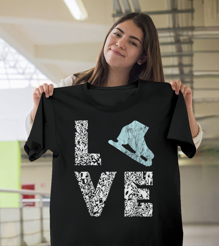 Love Ice Skating Shoes Figure Skating Ice Skater T-Shirt