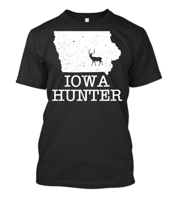 Iowa Hunter State Deer Hunting Silhouette With State Outline T-Shirt
