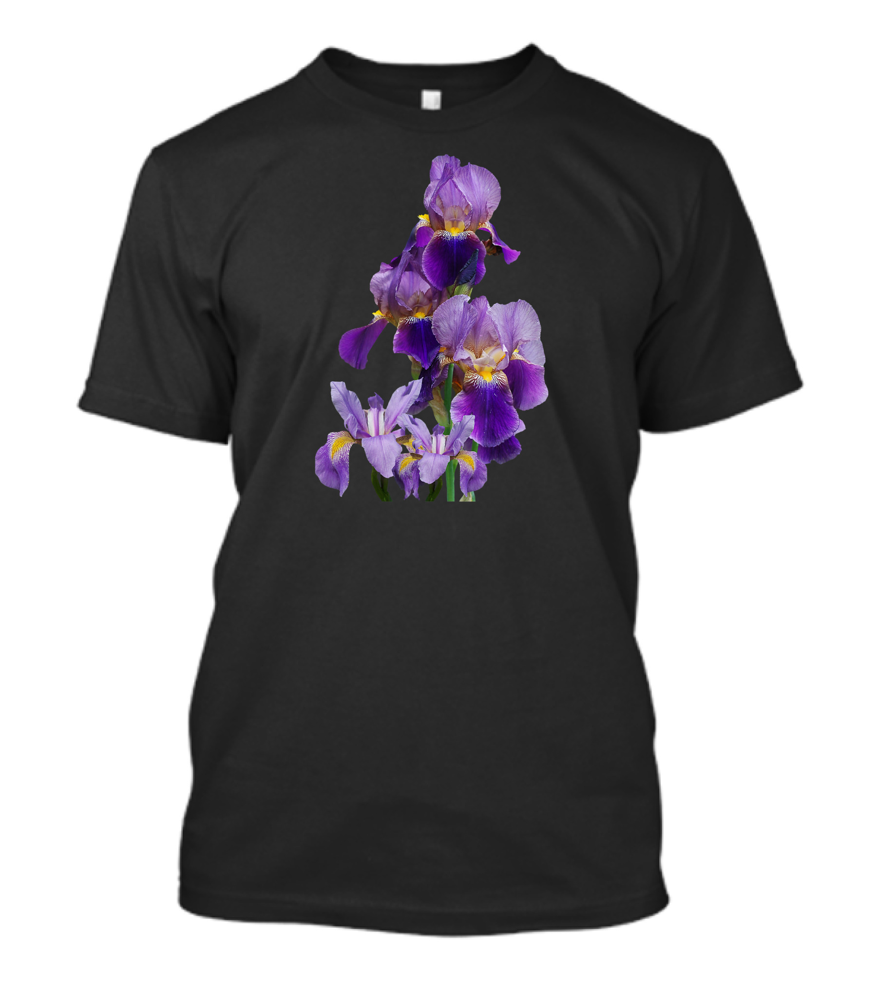 Irises Flower Plant Gardening Gardener Lover Purple Blooms T-Shirt