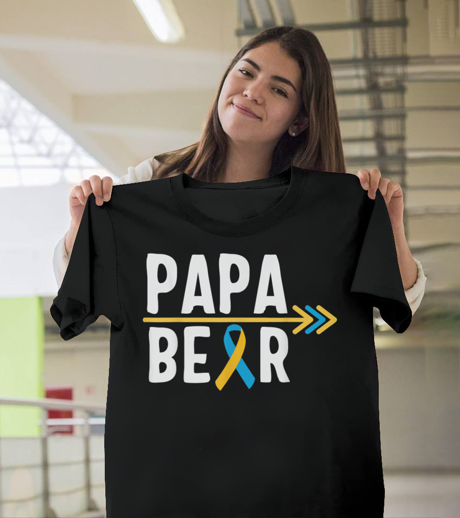 Papa Bear Down Syndrome Warrior Awareness Trisomy T-Shirt