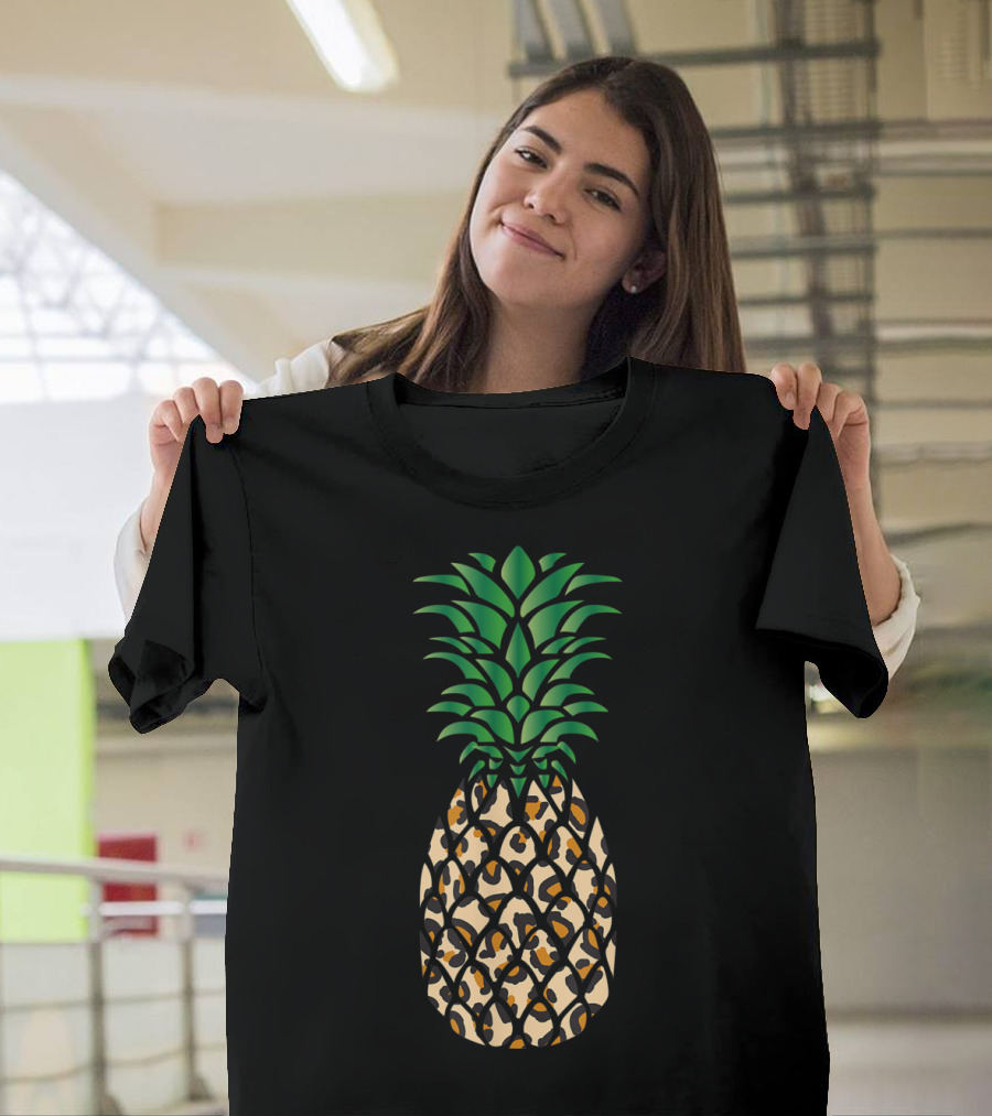 Cheetah Print Pineapple Fun Tropical T-Shirt
