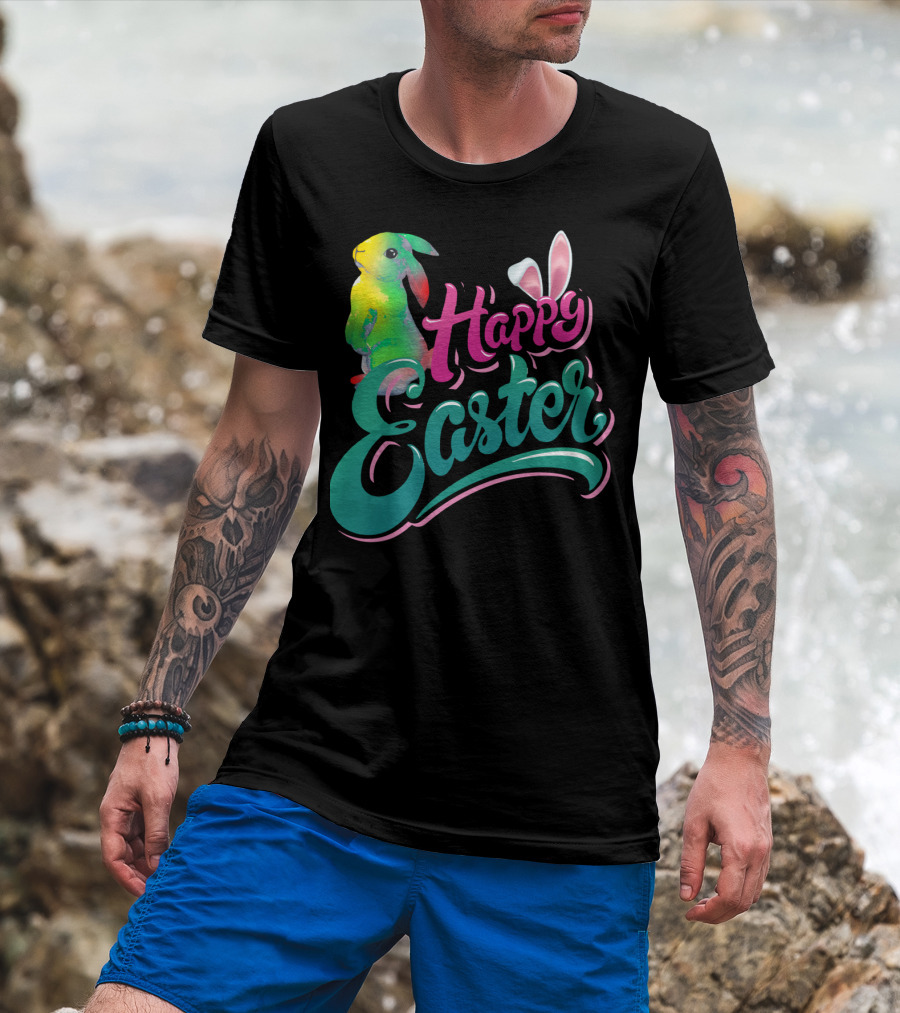 Happy Easter Watercolor Bunny Vibrant T-Shirt