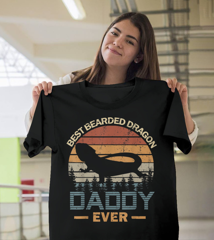 Best Bearded Dragon Daddy Ever Retro T-Shirt