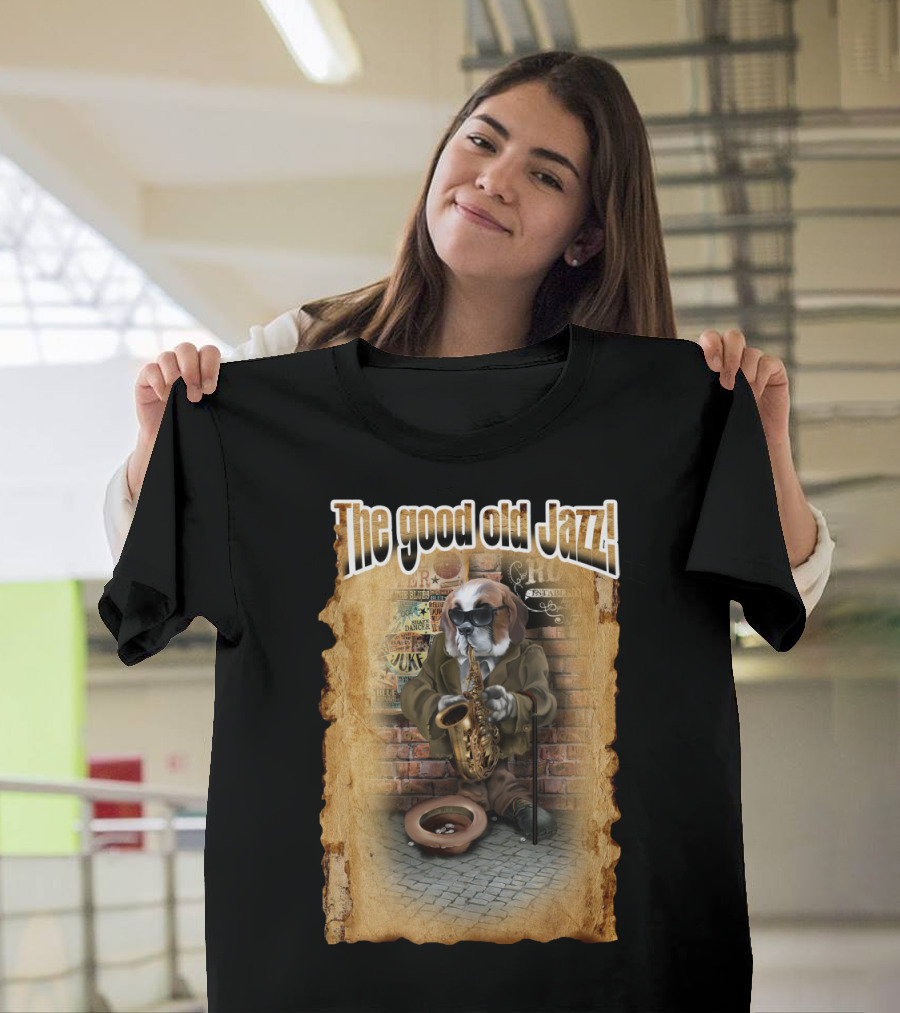 The Good Old Jazz Dog Playing Saxophone T-Shirt