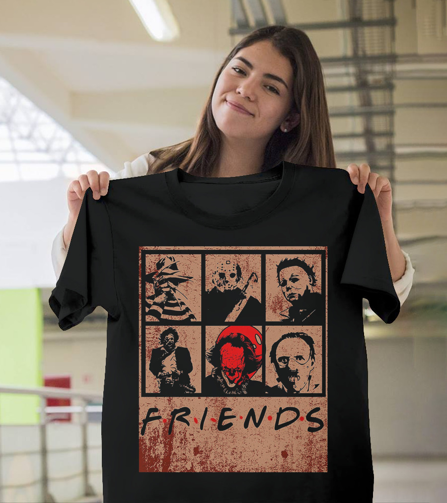 Halloween Nightmare Horror Movies Icons Horror Friends Party T-Shirt
