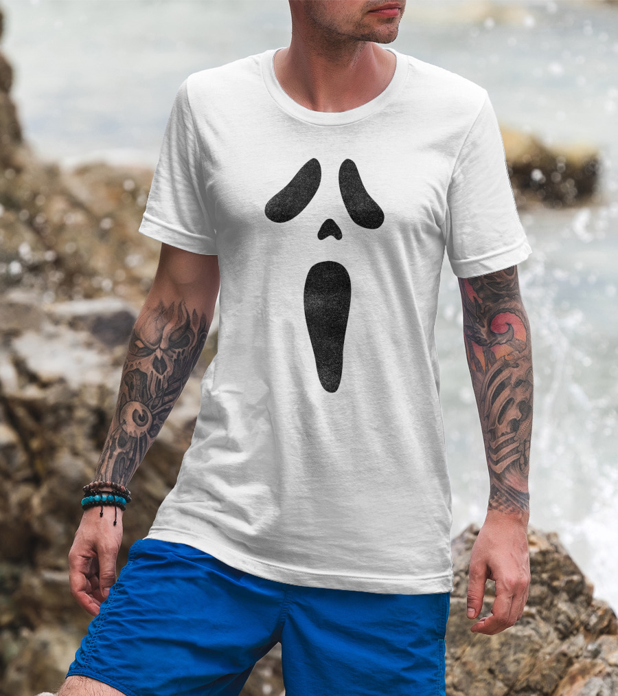 Halloween Scary Ghost Face Mask T-Shirt