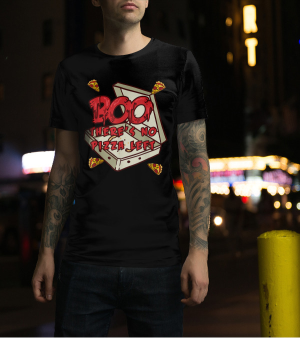 BOO Pizza Box Surprise There's No Pizza Left Scattered Slices T-Shirt