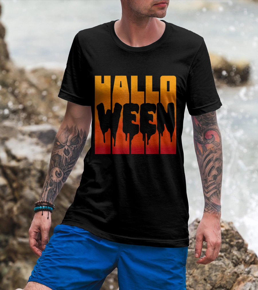 Halloween Dripping Text T-Shirt