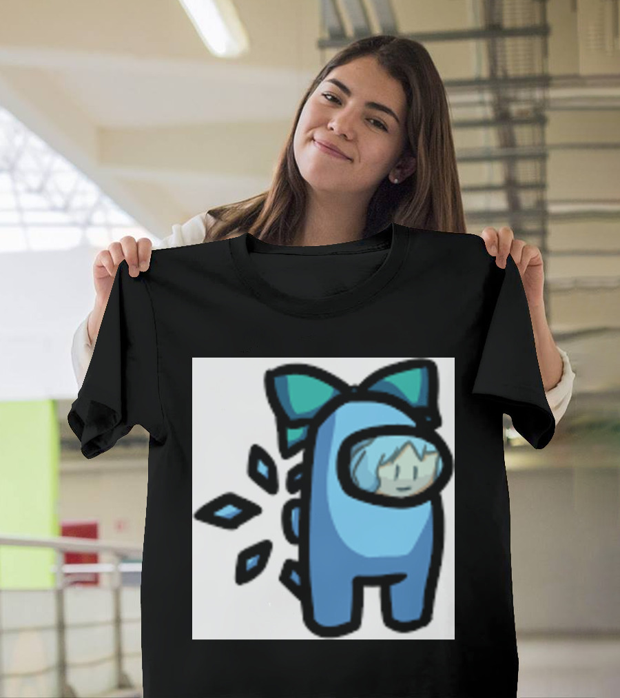 Among Us Blue Crewmate With Bow Gamer Girl T-Shirt
